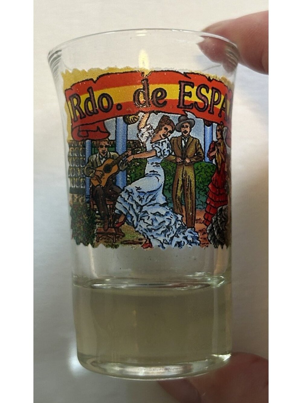 Flamenco Dancers RECUERDO DE ESPANA Spain Souvenir Shot Glass 2 oz